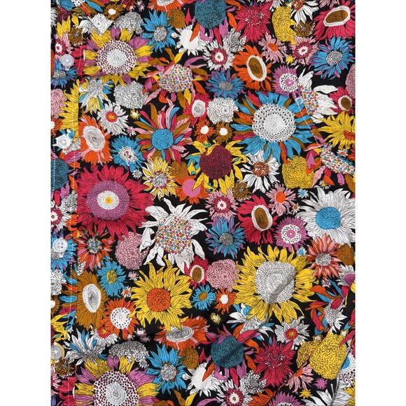 Tunevuse Mens M Long Sleeve Button Up Hippie Shirt Retro Floral Colorful - Picture 4 of 8